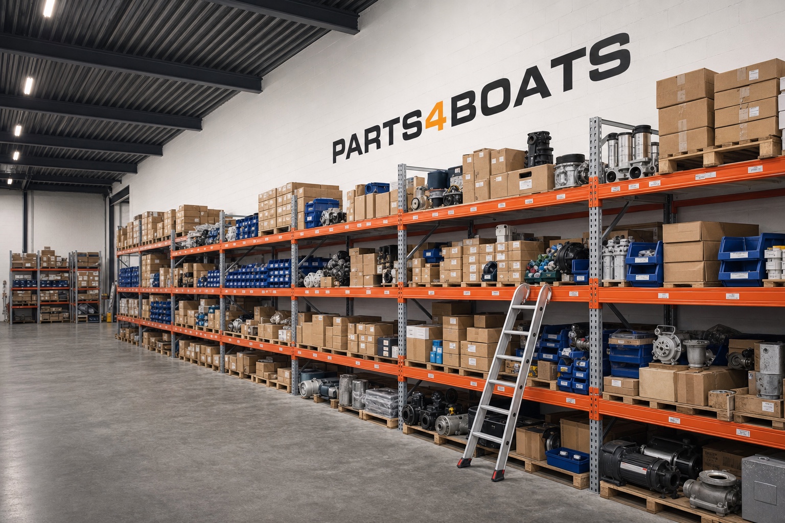Scaffalatura con scorte Parts4Boats