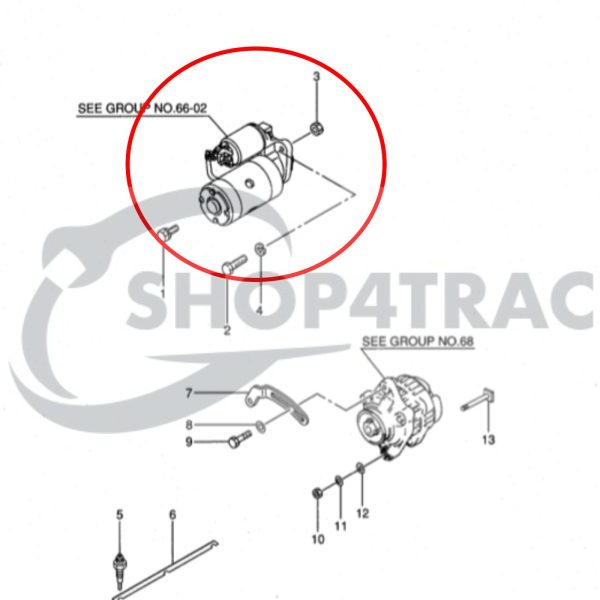 Motorino di avviamento Mitsubishi S3L / S3L2 – Motore marino diesel Solé