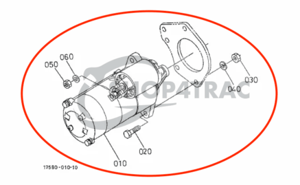 Motorino di avviamento Kubota Z482 / Z602 / D722 – Motore marino Nanni Diesel