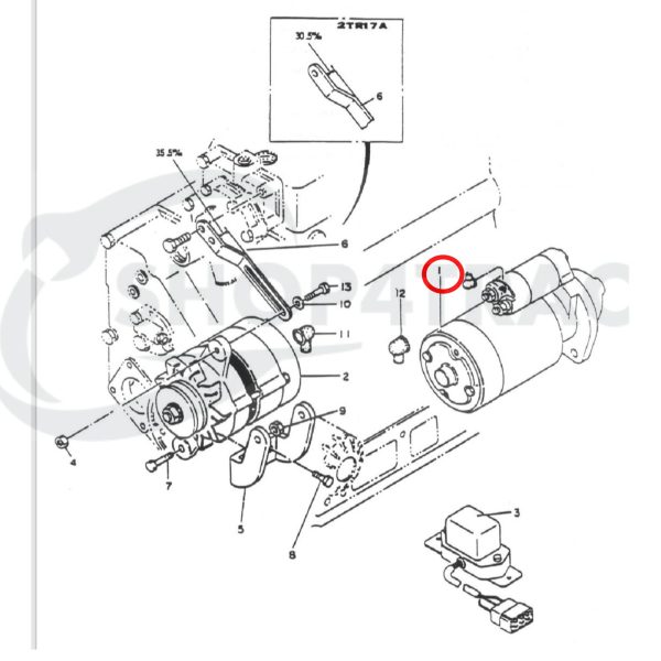 Motorino di avviamento Yanmar 2QM20 / 3HM35 / 3JH / 4JH – diesel marino