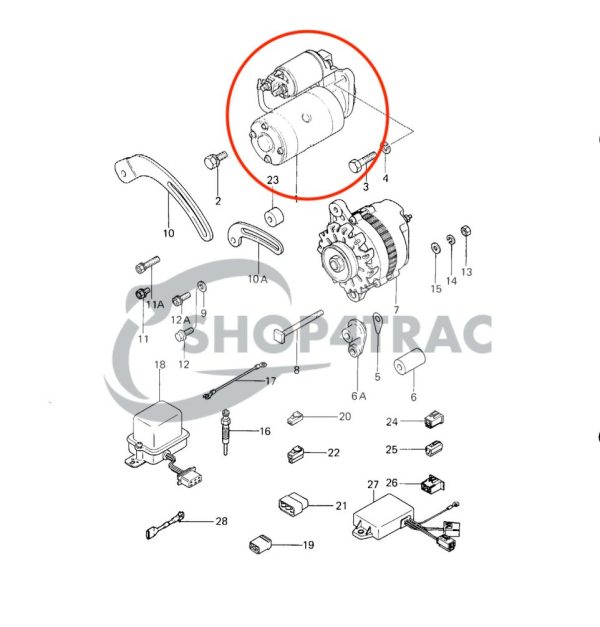 Motorino di avviamento Mitsubishi K3 / K4 – Motore diesel marino Vetus &amp; Solé Diesel