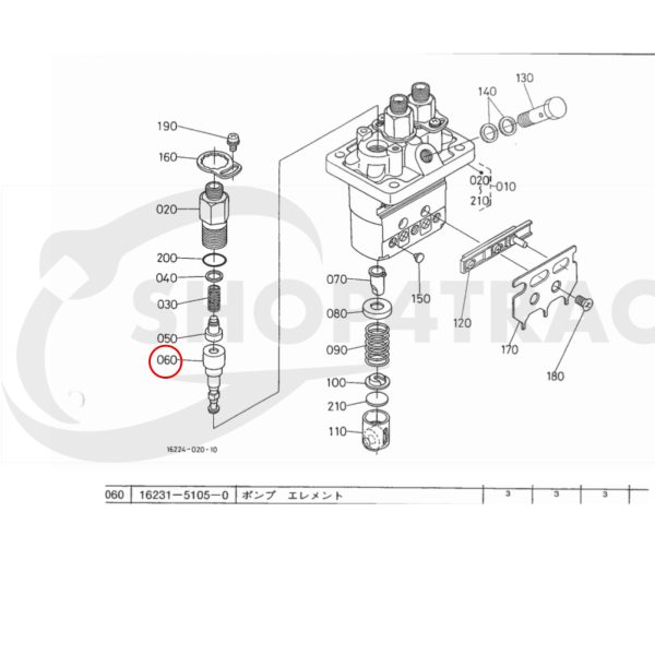 Plunger / elemento di iniezione Beta Marine Beta 28 / Beta 30 – Nanni N3.30 – Universal M-25XPB