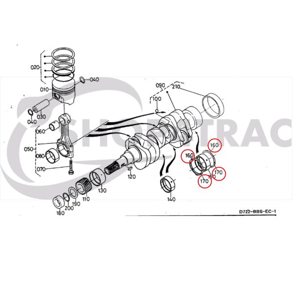 Cuscinetto di spinta / cuscinetto assiale set – Beta Marine Beta 10 / Beta 14 / Beta 20 | Nanni N2.10 / N2.14 / N3.21
