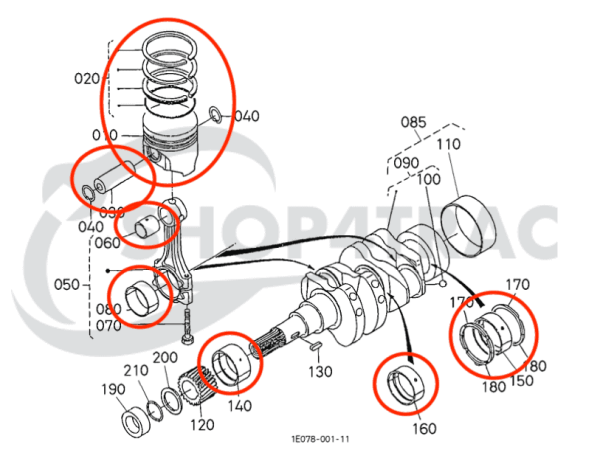 Kit revisione motore – Beta Marine Beta 10 &amp; Beta 14 | Nanni N2.10 · N2.14 | Phasor LP1-3.5