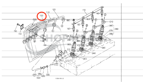 Tubo di iniezione / tubo di pressione 16271-53722 Beta Marine Beta 28 / Beta 30 – Nanni N3.30 – Universal M-25XPB