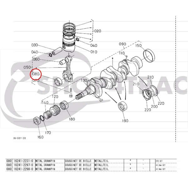 Cuscinetto di biella Beta Marine Beta 30 | Beta 38 – Nanni N3.30 | N4.38