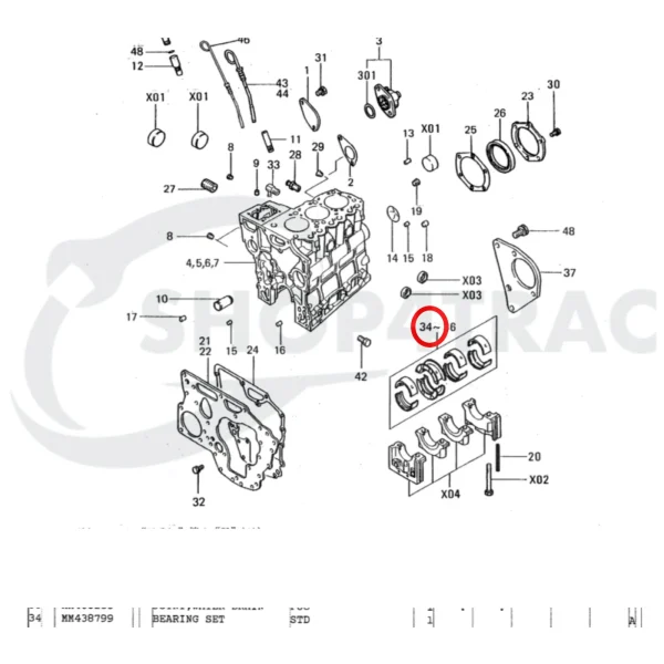 Serie cuscinetti di banco Solé Diesel Mini 26 – Vetus M3.09 | M3.28 – Craftsman Marine CM3.27 – JF Marine Power JF6-1500