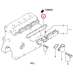 Guarnizione Collettore di Aspirazione Solé Diesel Mini 44 | Mini 55 – Vetus M4.15 | M4.17 – Craftsman Marine CM4.42 – JF Marine Power JF15