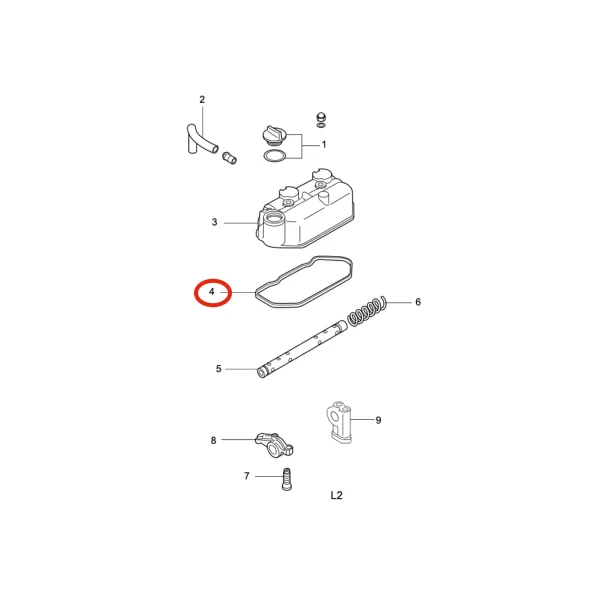 Guarnizione coperchio valvole Solé Diesel Mini 11 | Mini 17 – Vetus M2.06 – Craftsman Marine CM2.16