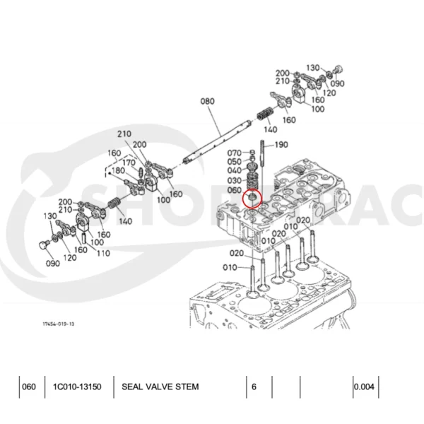 Guarnizioni stelo valvola Beta Marine Beta 35 | Beta 38 – Nanni N4.38 – Universal M-35B