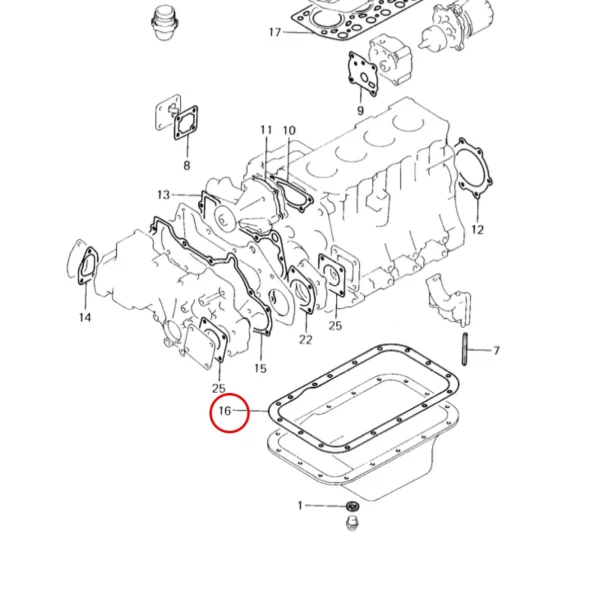 Guarnizione coppa olio Solé Diesel Mini 32 | Mini 34 – Vetus M4.14 – Meiki M4DM
