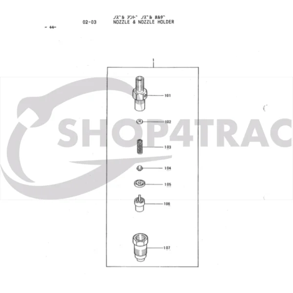 Iniettore completo Solé Diesel Mini 33 | Mini 44 | Mini 55 – Vetus M4.15 | M4.17 – Craftsman Marine CM4.42 – JF Marine Power JF10 | JF15