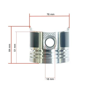 Pistone 18mm Solé Diesel Mini 11 | Mini 17 | Mini 26 – Vetus M2.06 | M3.09 | M3.28 – Craftsman Marine CM2.16 | CM3.27 – JF Marine Power JF6-1500