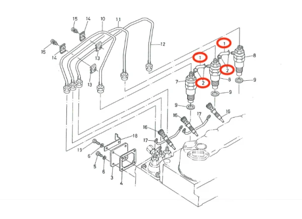 Tubo di ritorno Universal M-25 | M-25XP – Nanni 3.90HE – Renault Marine D950