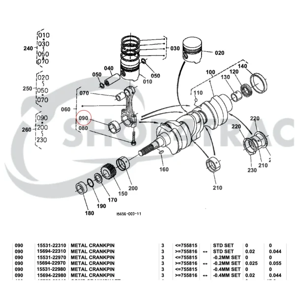 Cuscinetto di biella Universal M15 | M-25 | M-35 – Nanni 3.90HE – +0,20mm