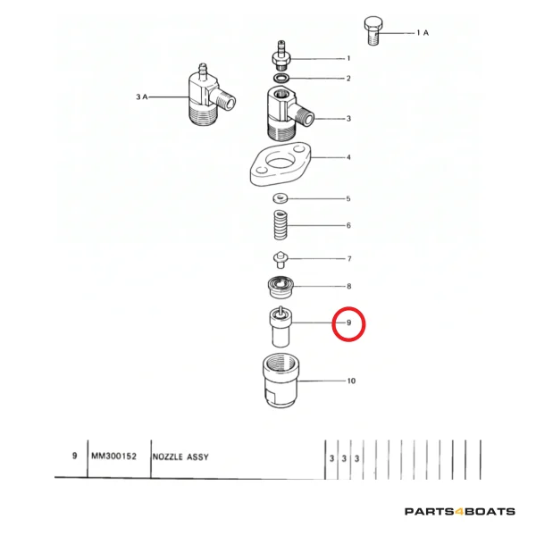 Ugello iniettore Solé Diesel Mini 23 – Vetus M3.10 | M4.14 – Meiki M3DM