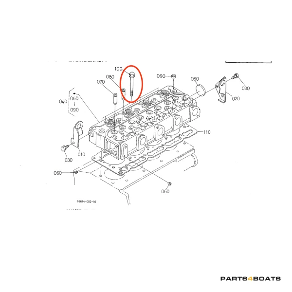 Bullone della testata cilindri Beta Marine Beta 28 | Beta 30 | Beta 35 | Beta 38 – Nanni N3.30 | N4.38 – Universal M-25XPB | M-35B