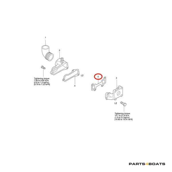 Guarnizione collettore di scarico Solé Diesel Mini 11 | Mini 17 – Vetus M2.06 – Craftsman Marine CM2.16