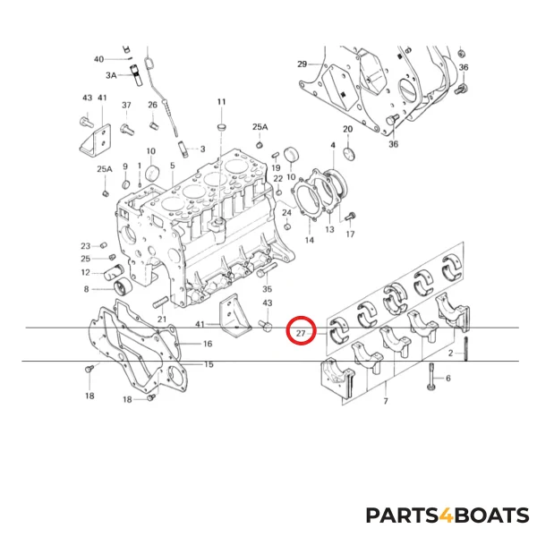Serie cuscinetti di banco Solé Diesel Mini 44 | Mini 55 – Vetus M4.15 | M4.17 – Craftsman Marine CM4.42 – JF Marine Power JF15