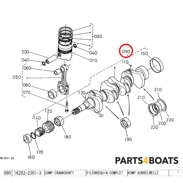 Albero motore Beta Marine Beta 38 | Beta 45T – Nanni N4.38